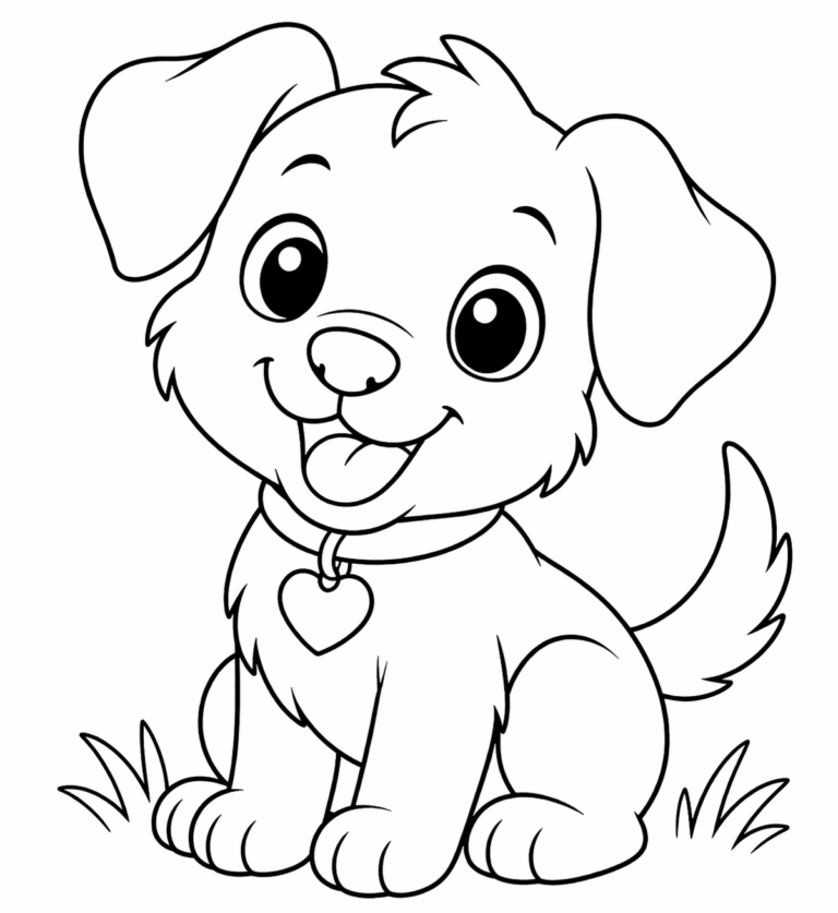 Cute Puppy Coloring Page