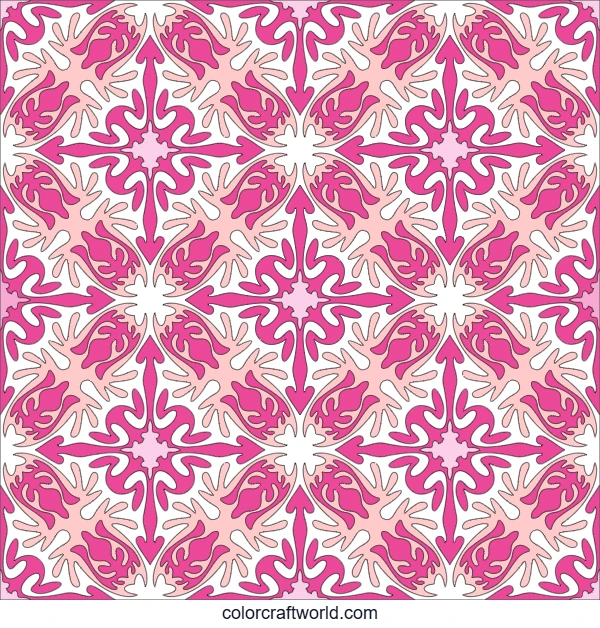 Abstract Floral Pattern Coloring Page colored preview