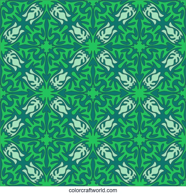 Abstract Floral Pattern Coloring Page colored preview