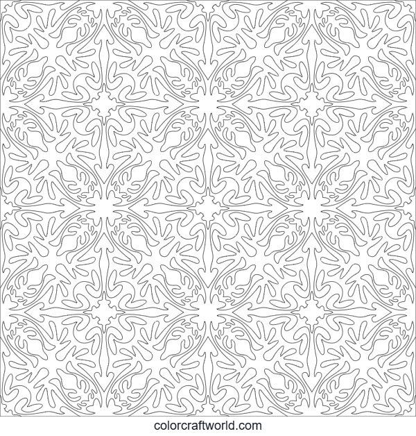 Abstract Floral Pattern Coloring Page