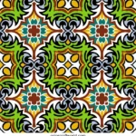 Colored ornamental damask pattern coloring page example