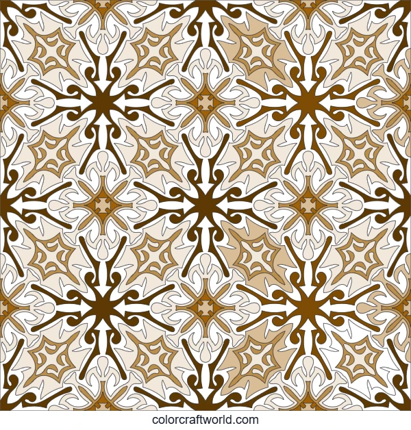 Arabesque Floral Pattern Coloring Page colored preview