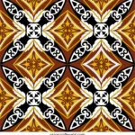 Colored geometric floral diamond pattern coloring page example