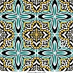Colored ornamental geometric leaf pattern coloring page example