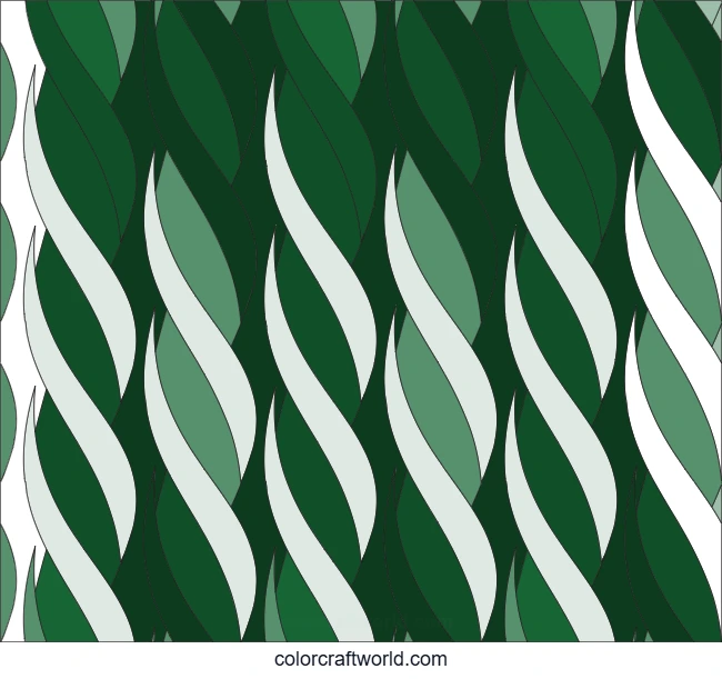 Wavy Leaf Stripe Pattern Coloring Page colored preview