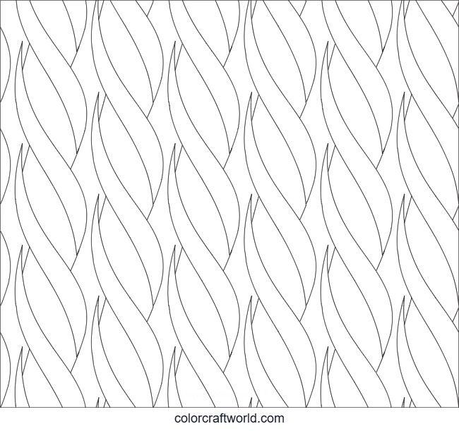 Wavy Leaf Stripe Pattern Coloring Page